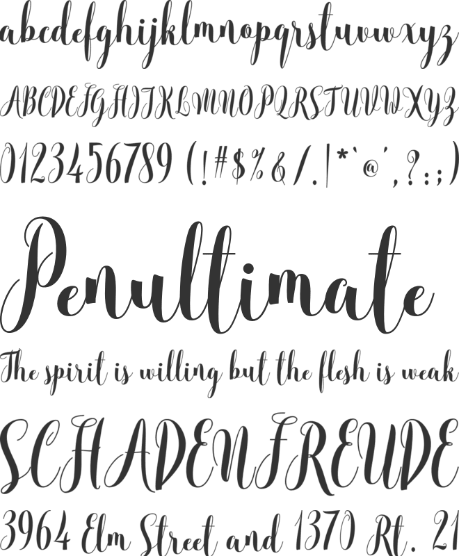 Melinda font preview