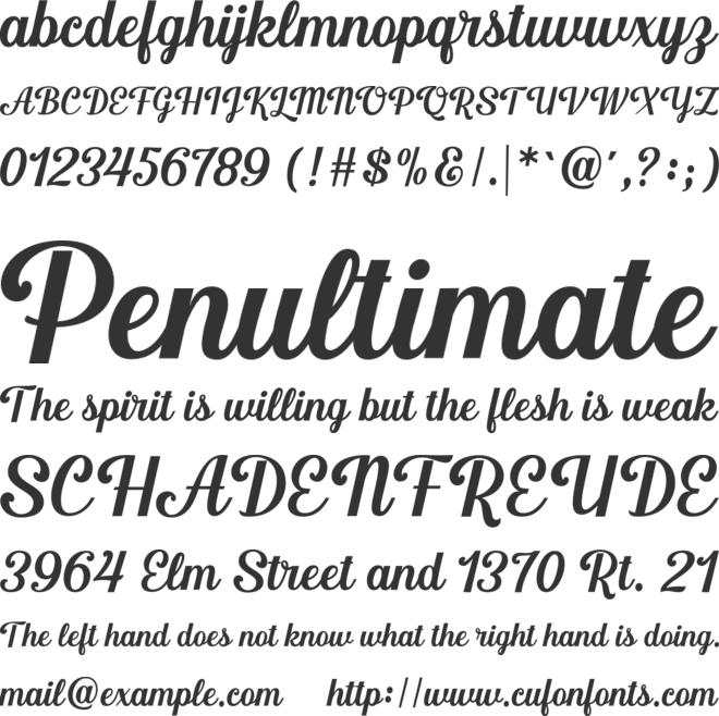 Meldina font preview