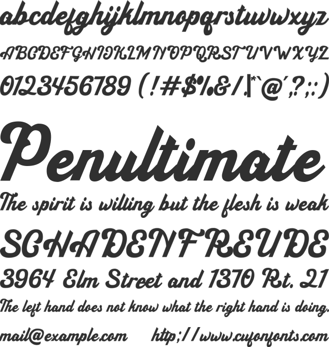 Handyrush font preview
