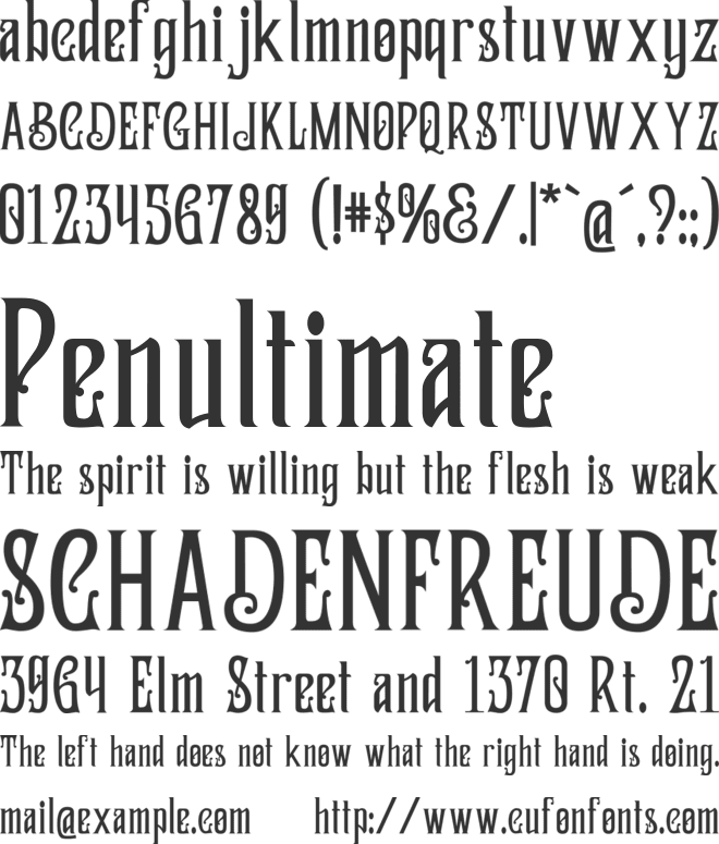 East Bouvent font preview