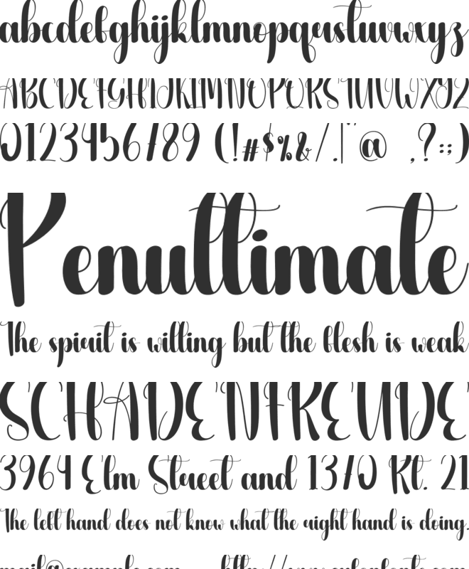 Nightglow font preview