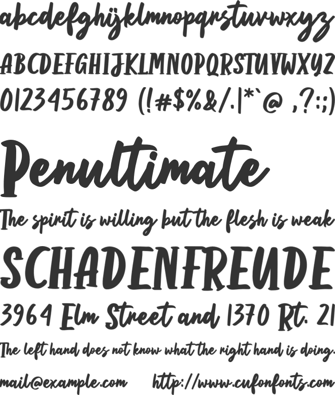 Anditya font preview