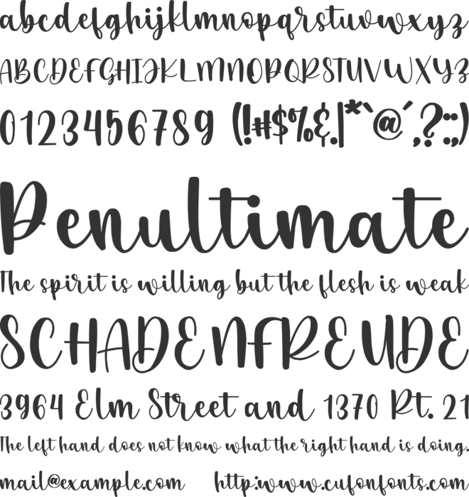 Dellova font preview