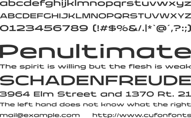 Taruno Wide Med font preview