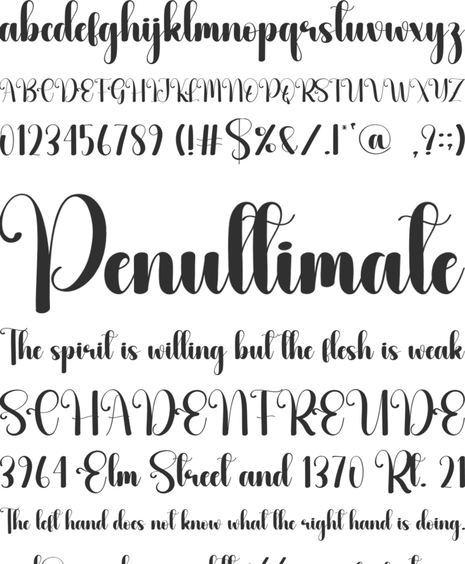 Whitered font preview