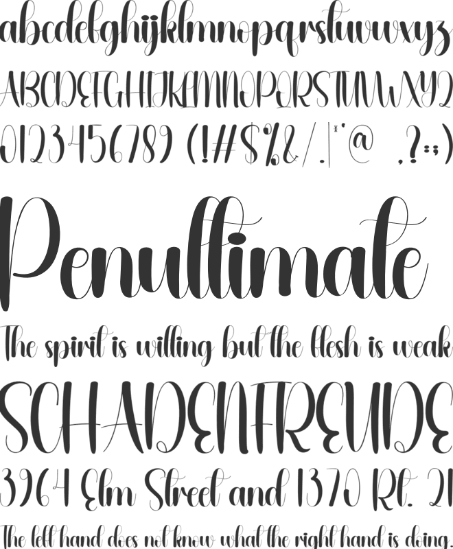 Grathering font preview