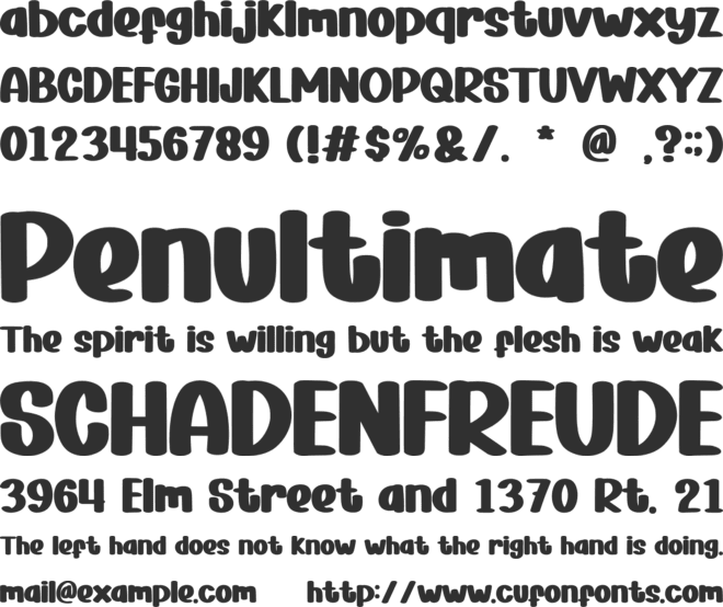 Shina Baby font preview