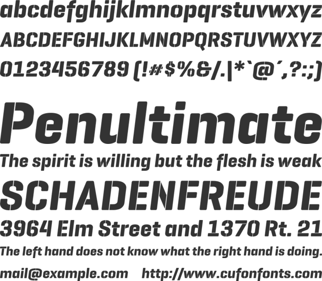 GeogrotesqueStencilA-BdItalic font preview