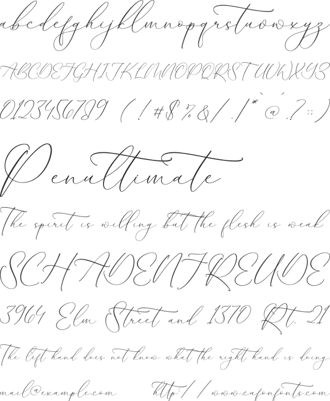 Malenthos Script font preview