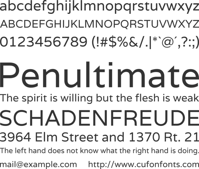 Varela font preview