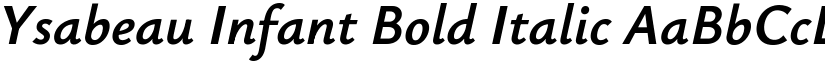 Ysabeau Infant Bold Italic (Variable) font