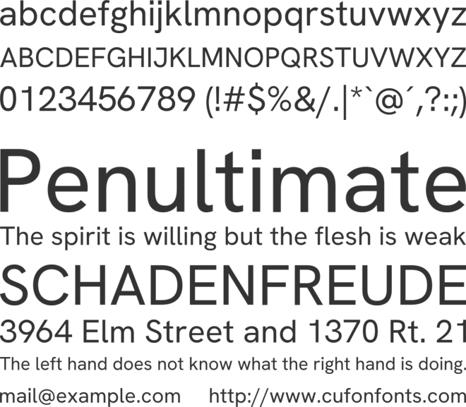 Hanken Grotesk font preview