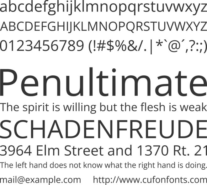 Open Sans font preview