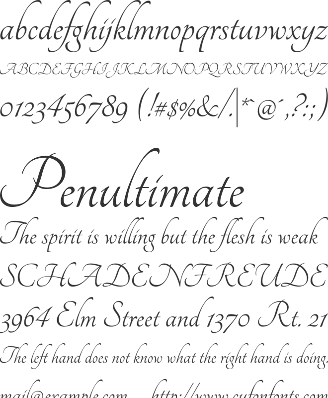 Tangerine font preview