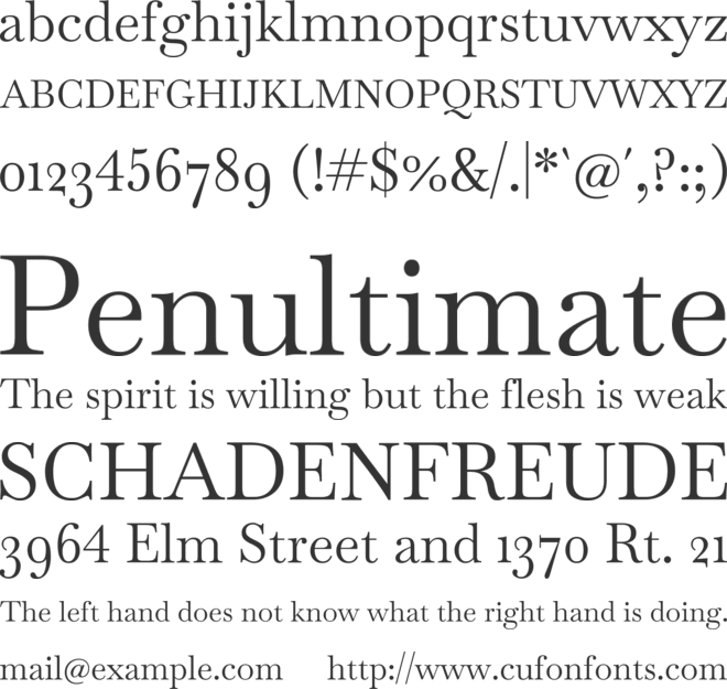 Baskervville font preview