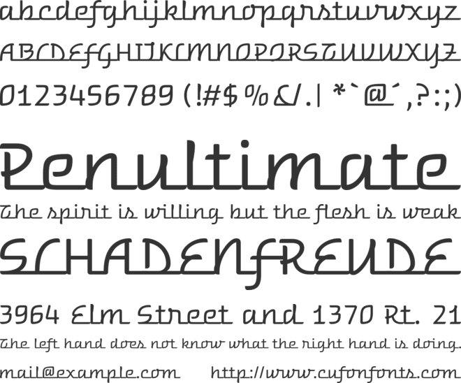 Warnes font preview