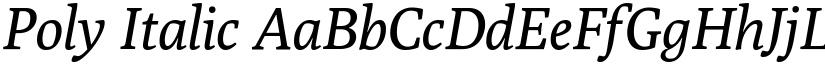 Poly Italic font