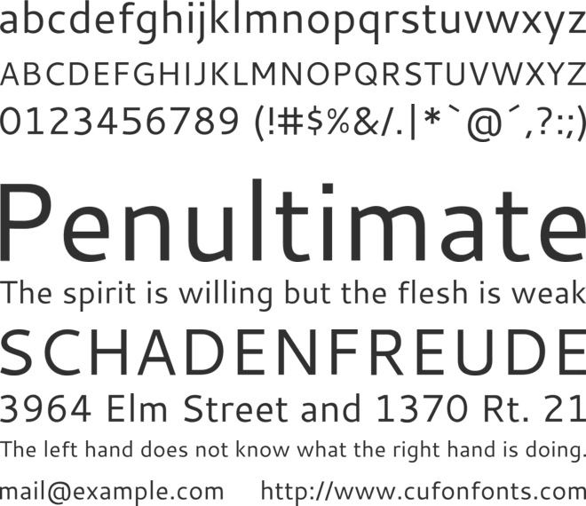 Cantarell font preview