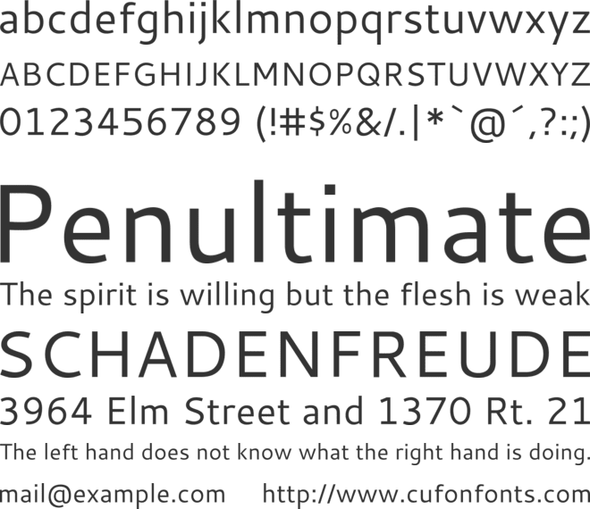 Cantarell font preview