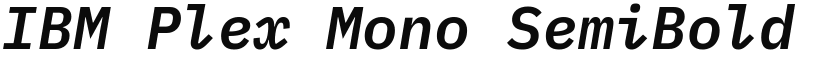 IBM Plex Mono SemiBold Italic font