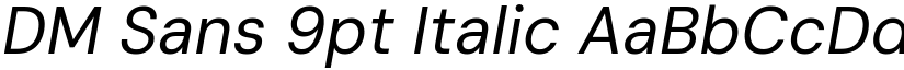 DM Sans 9pt Italic (Variable) font
