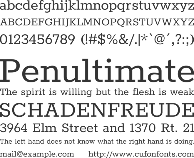 Rokkitt font preview