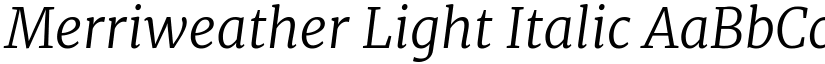 Merriweather Light Italic font