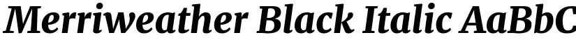 Merriweather Black Italic font