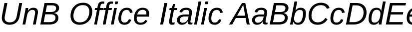 UnB Office Italic font