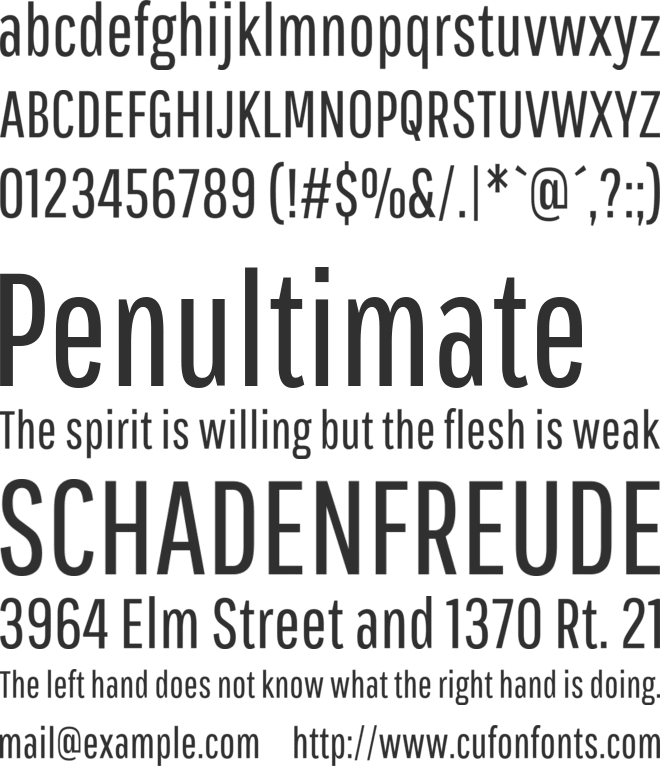 Pathway Gothic One font preview
