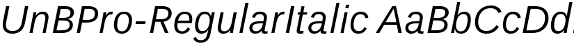 UnBPro-RegularItalic font