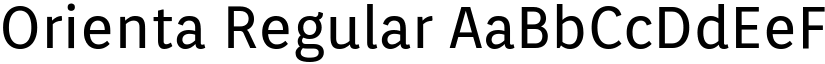 Orienta Regular font