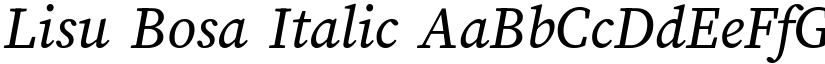 Lisu Bosa Italic font
