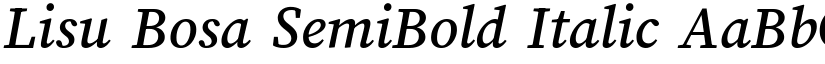 Lisu Bosa SemiBold Italic font