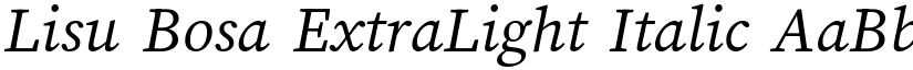 Lisu Bosa ExtraLight Italic font