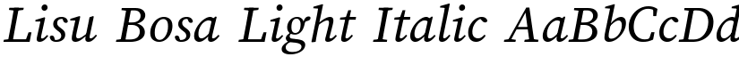Lisu Bosa Light Italic font