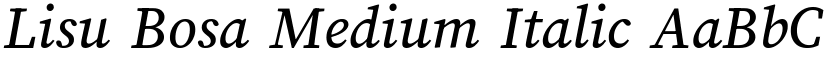 Lisu Bosa Medium Italic font
