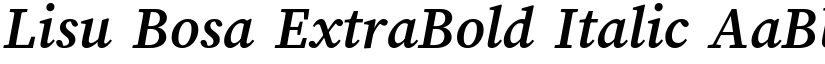 Lisu Bosa ExtraBold Italic font