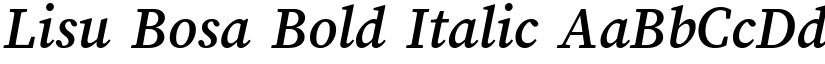Lisu Bosa Bold Italic font