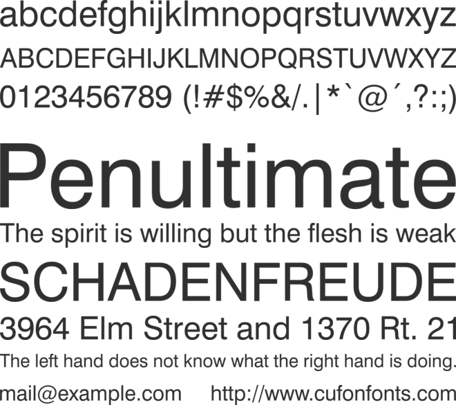 Swis721 BT font preview