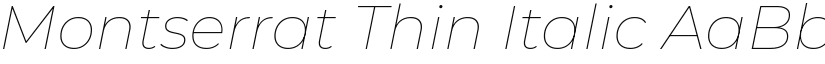 Montserrat Thin Italic (Variable) font