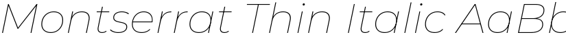 Montserrat Thin Italic (Variable) font