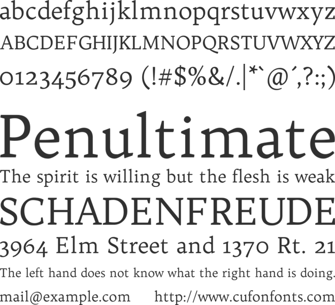 Trykker font preview