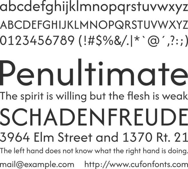 Afacad font preview