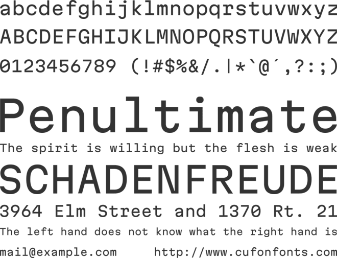 Martian Mono font preview