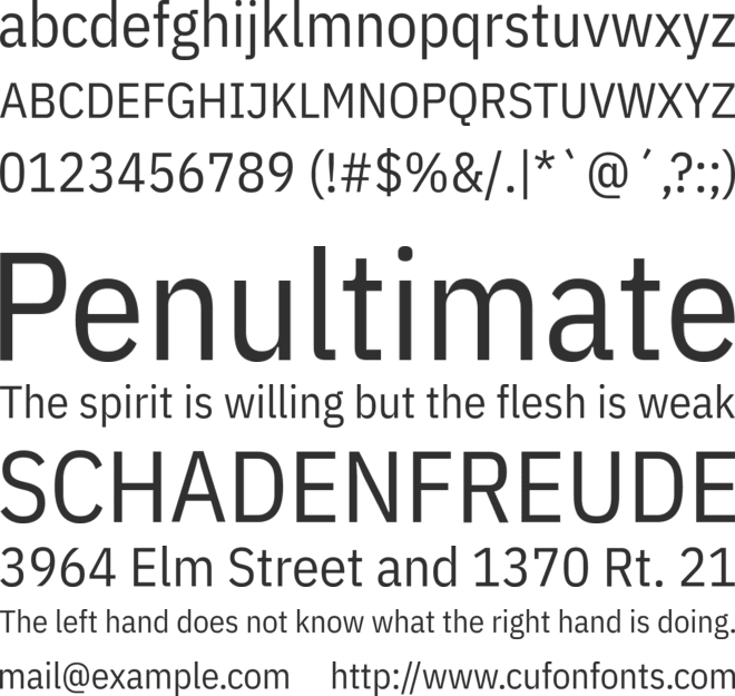 IBM Plex Sans Condensed font preview
