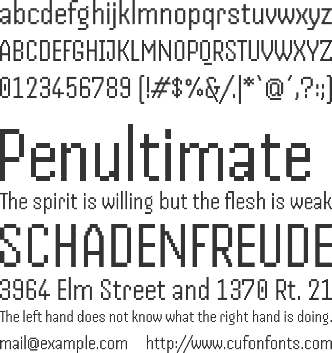 Handjet font preview