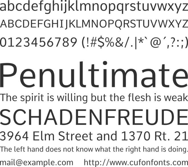 Comme font preview