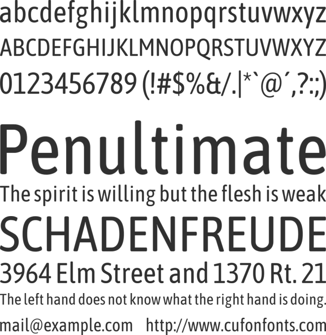 Asap Condensed font preview