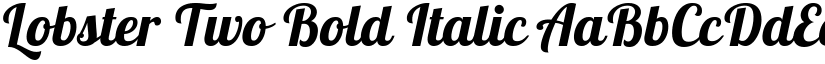 Lobster Two Bold Italic font